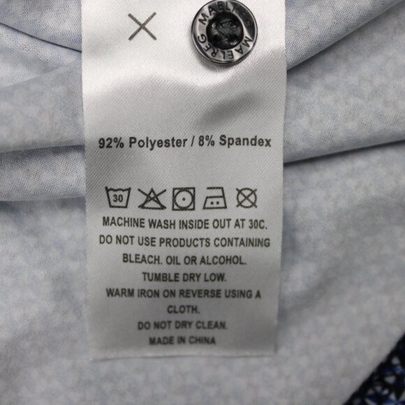 Maelreg Performance Polo Shirt Mens Small Blue Geometric Stretch S/S Pullover - Picture 8 of 13